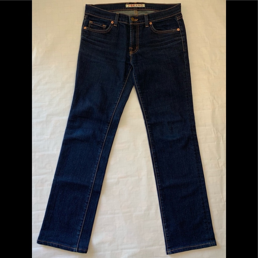 J BRAND STRAIGHT LEG DARK WASH JEANS